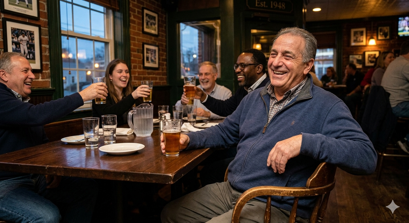 Vinny — retired letter carrier, the Council's Tribesman, the first swing