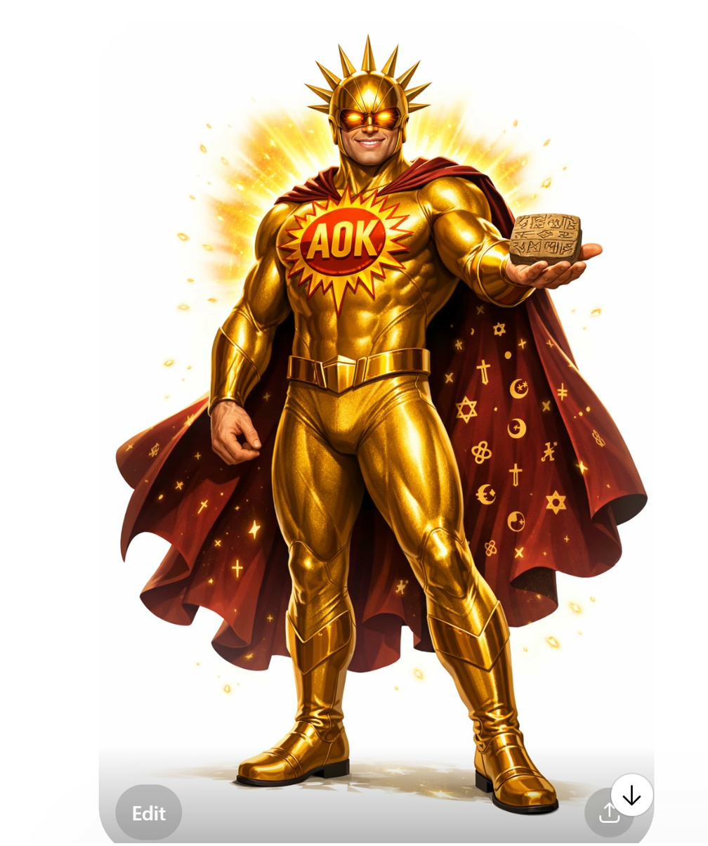 AOK Man cartoon