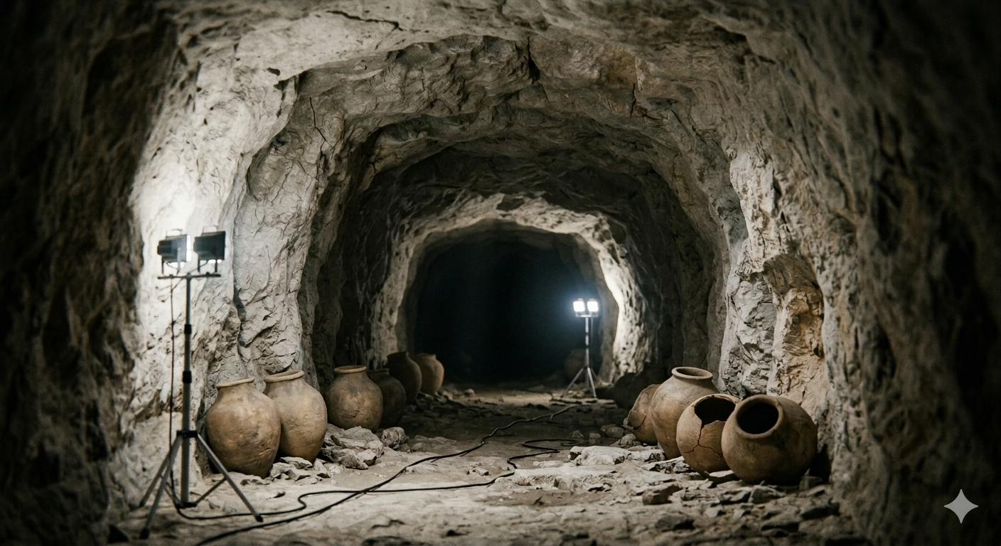 The tunnel, vessels still in place