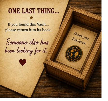 One Last Thing — If you found this Vault, please return it. Thank you, Explorer.