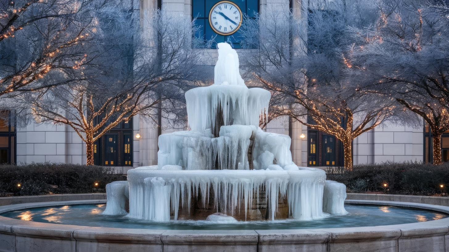 Minneapolis frozen fountain — Operation Metro Surge